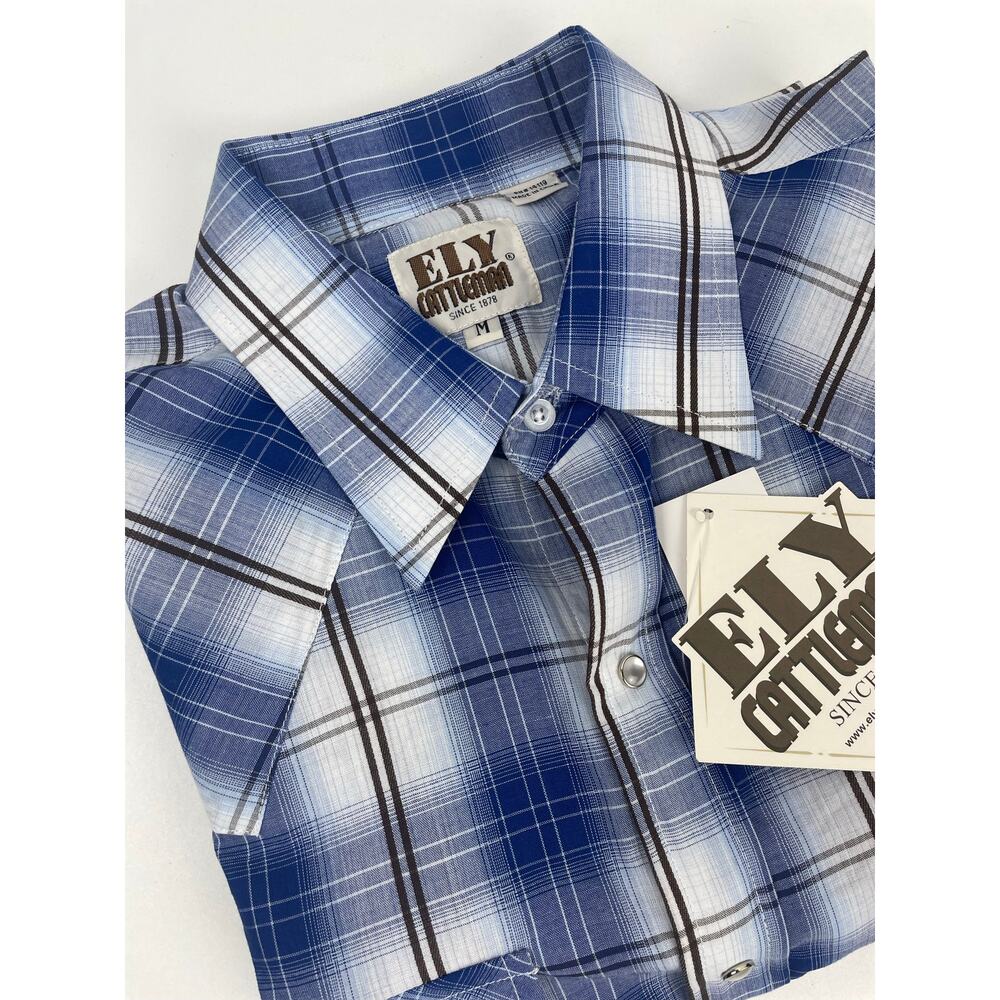 NWT Ely Cattleman Western Shirt Men’s M Cowboy Rodeo Short Sleeve